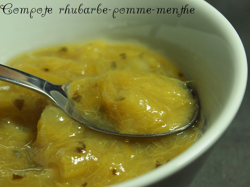 Compote rhubarbe-pomme-menthe