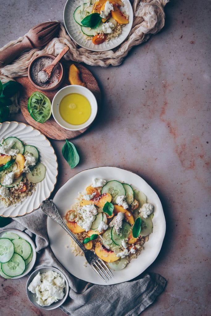 taboulé de boulgour revisité au concombre et à la mozzarella - confitbanane