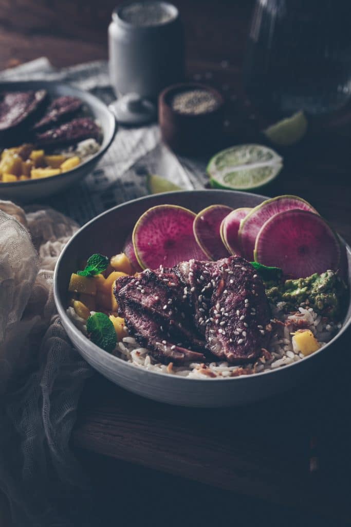 poke bowl sucré salé au canard
